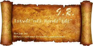 Istvánfi Renátó névjegykártya